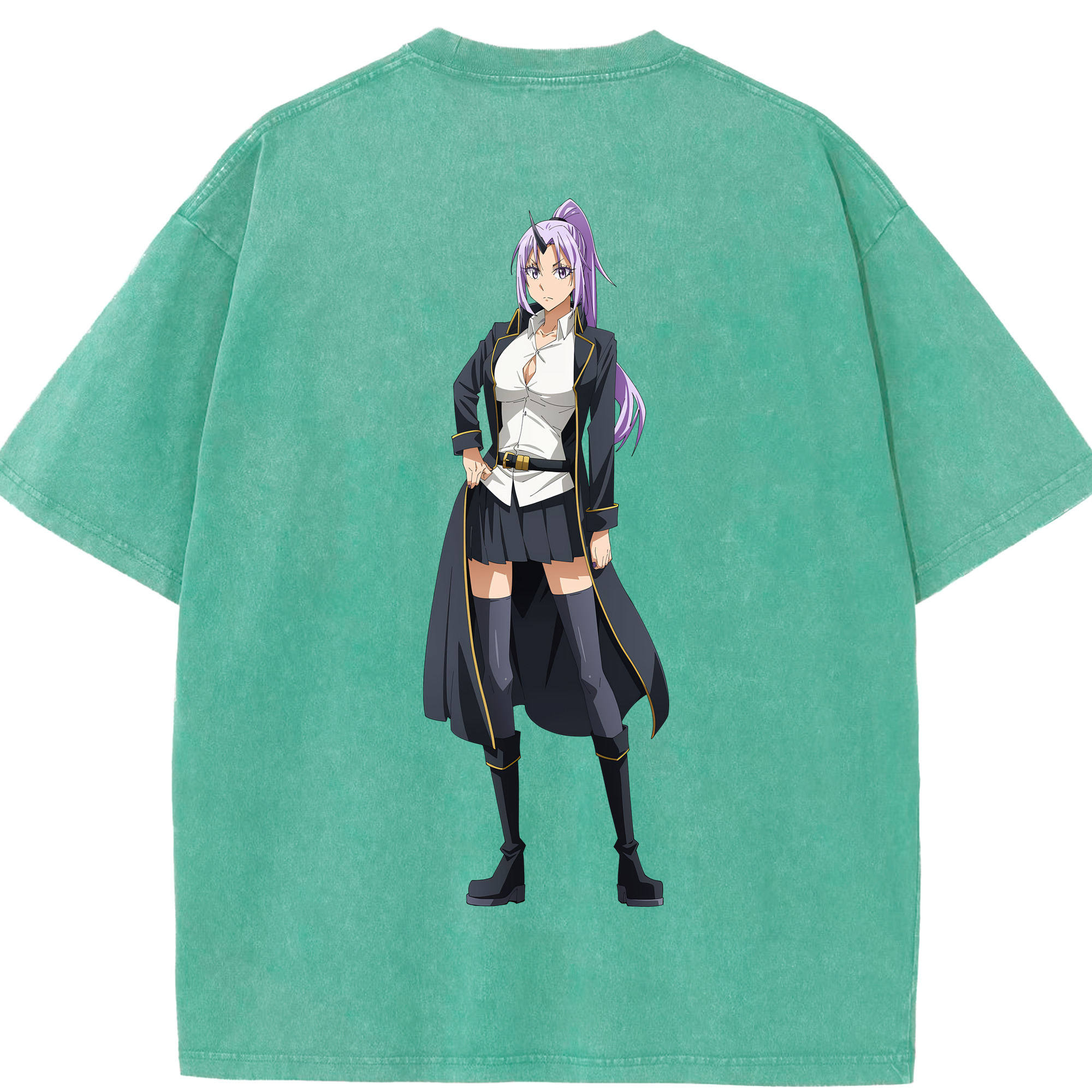 （画像用） 転スラ Regarding Reincarnated to Slime 綿100% ヴィンテージ風 半袖Tシャツ（背面プリント）